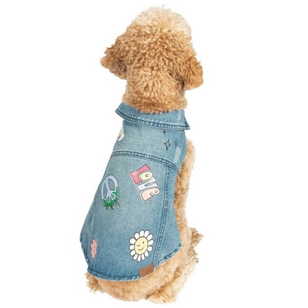 NWT! Justice BOHO Style Denim Dog Pet Jacket S